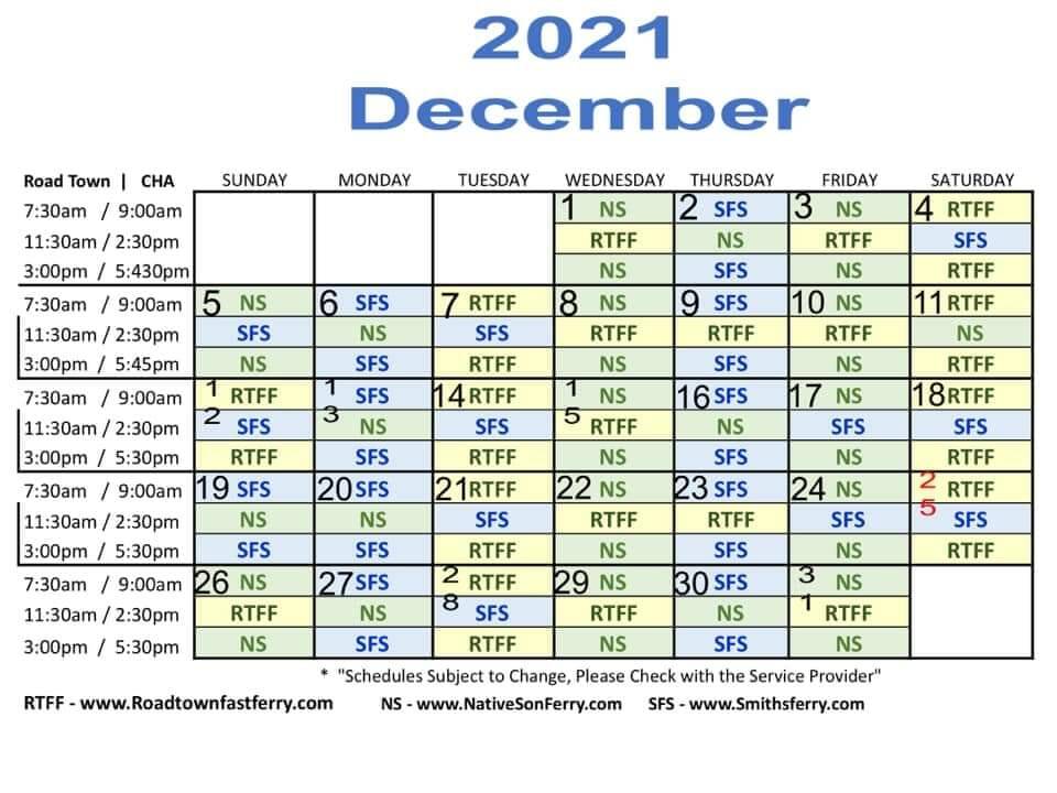 Attached picture December Ferry Calendar from Native Son.jpg